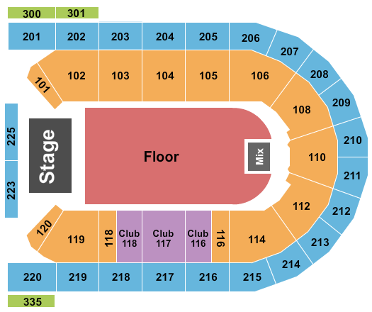 Mohegan Sun Arena at Casey Plaza Seating Chart: Endstage GA Floor 2