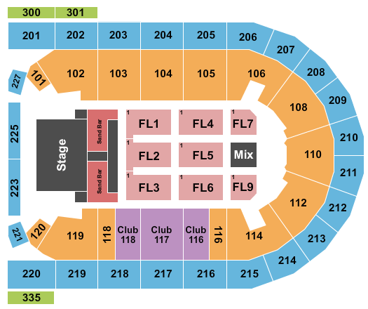 Mohegan Sun Arena at Casey Plaza Seating Chart: Kenny Chesney