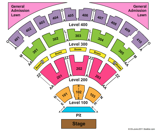 Molson Amphitheatre Seating Chart