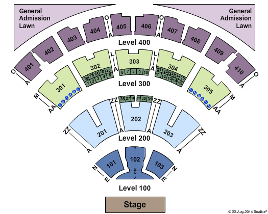 Molson Amphitheatre Detailed Seating Chart