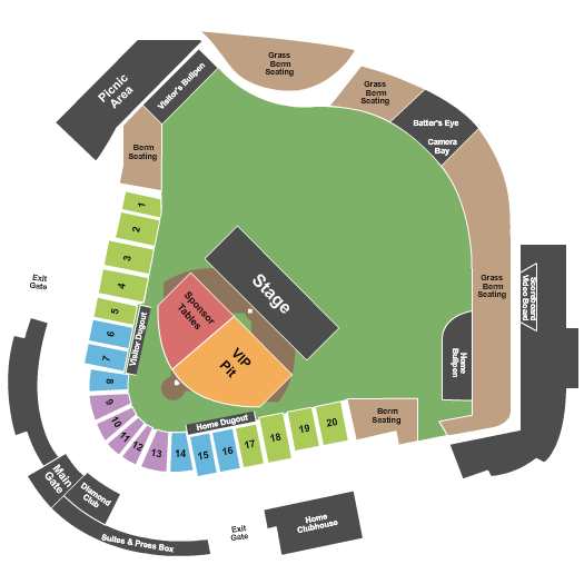 Momentum Bank Ballpark Seating Chart: Concert - VIP Pit/Tables