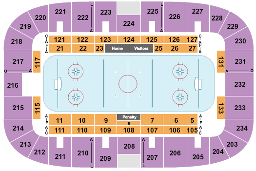 Monroe Civic Center Arena Seating Chart: Hockey