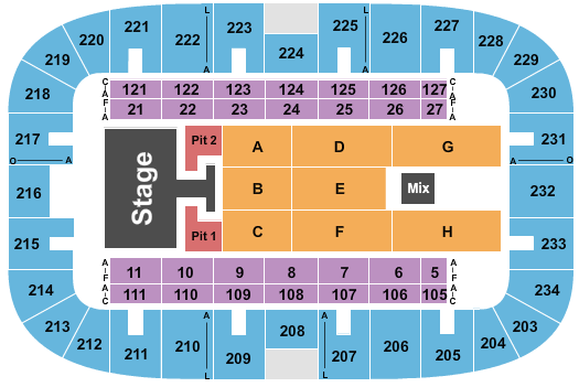 Monroe Civic Center Arena Map