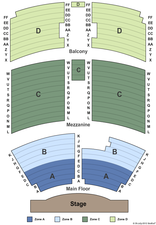 Lance Burton Theatre - Monte Carlo Seating Map