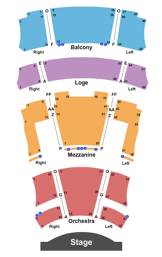 Montgomery Performing Arts Centre Seating Chart: End Stage