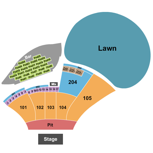Moody Amphitheater Seating Chart: Endstage Boxes 2