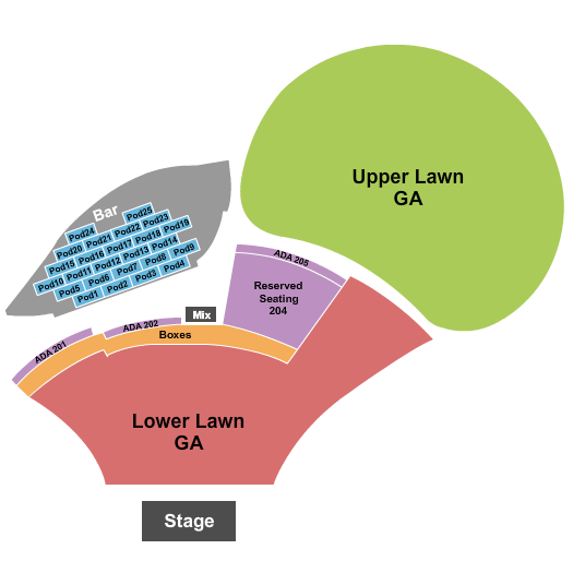 Moody Amphitheater Seating Chart: Endstage Upper & Lower Lawn