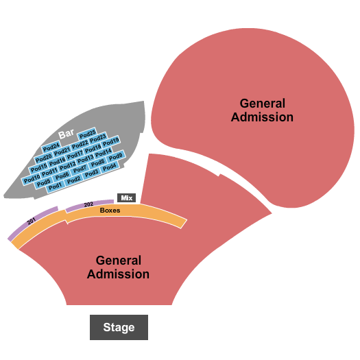 Moody Amphitheater Seating Chart: GA & Pods