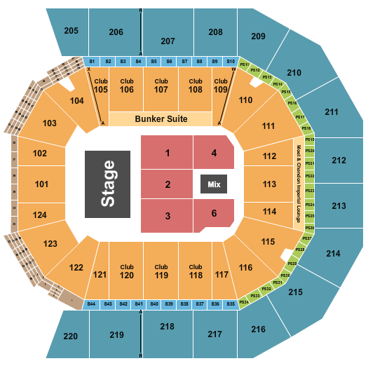 Moody Center ATX Seating Chart: Endstage Flr 1-6