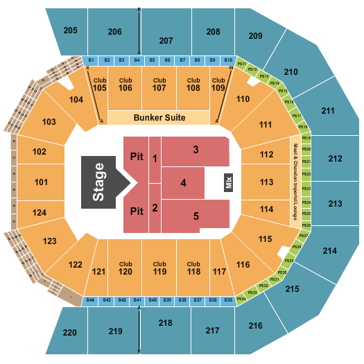 Moody Center ATX Seating Chart: Endstage Pit 5