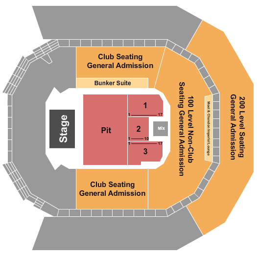 Moody Center ATX Seating Chart: Endstage Pit/Club-NonClub GA