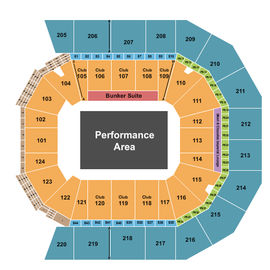 Moody Center ATX Seating Chart: Performance Area