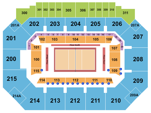 Moody Coliseum Seating Chart: Volleyball