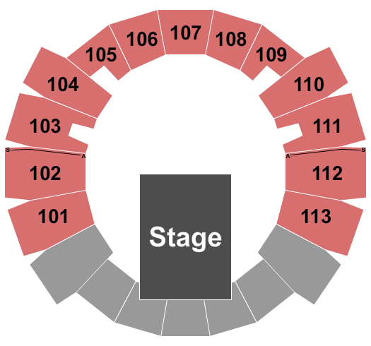 Moody Coliseum - Abilene Christian University Seating Chart: Endstage