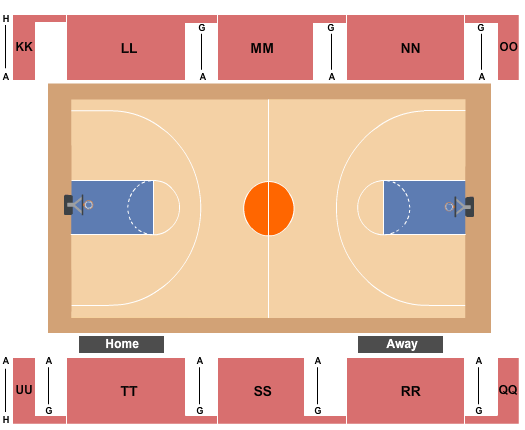 Moore Gymnasium Seating Chart: Basketball