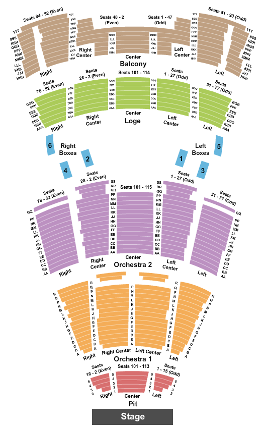 Moran Theater At Jacksonville Center for the Performing Arts Seating Chart: Endstage Pit
