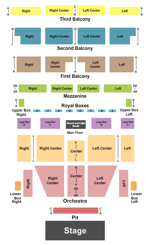 Morris Performing Arts Center Seating Chart: Endstage 2 Pit
