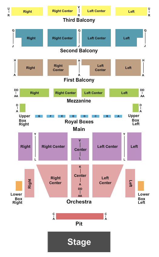 Morris Performing Arts Center Seating Chart: Endstage Orch & MF