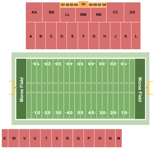Morse Field at Harold Alfond Sports Stadium Map