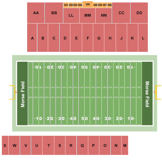 Morse Field at Harold Alfond Sports Stadium Seating Chart: Football