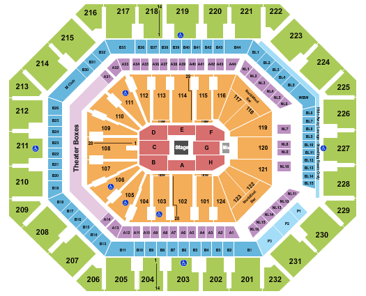 Mortgage Matchup Center Seating Chart: Center Stage 2