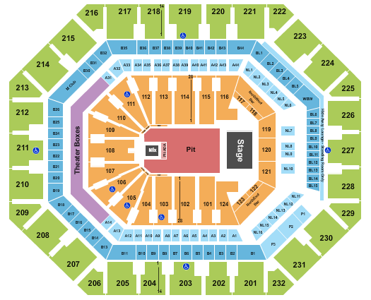 Mortgage Matchup Center Seating Chart: Endstage GA Pit - ADA