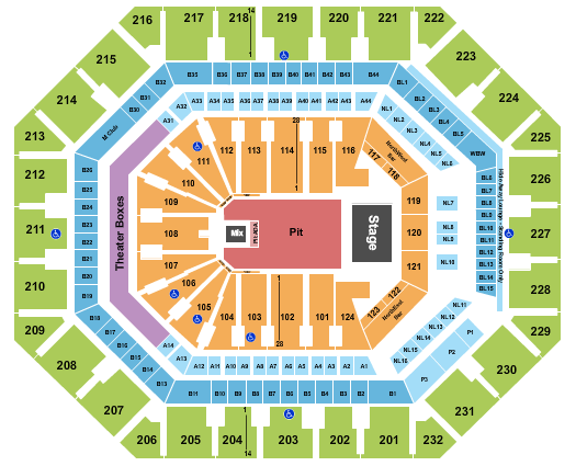 Mortgage Matchup Center Seating Chart: Endstage GA Pit - ADA