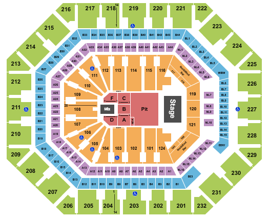 Mortgage Matchup Center Seating Chart: Endstage Pit 2