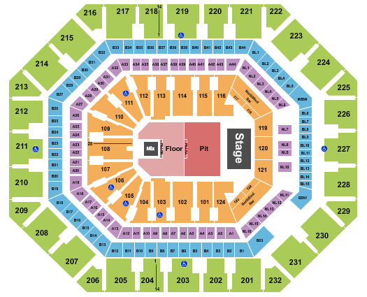 Mortgage Matchup Center Seating Chart: Endstage Pit & Floor