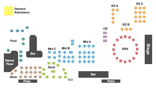 Mo's Place Seating Chart: Endstage Tables