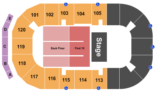 Moose Jaw Events Centre Seating Chart: First/Back