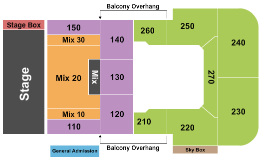 Motorcity Casino Hotel Seating Chart: Endstage with Boxes