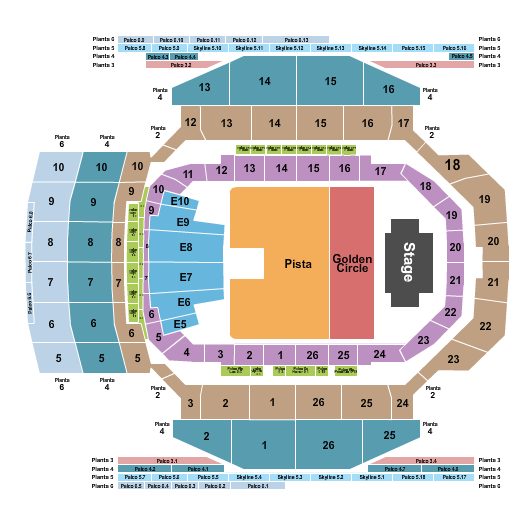 Movistar Arena - Madrid Seating Chart: Endstage - Golden Circle