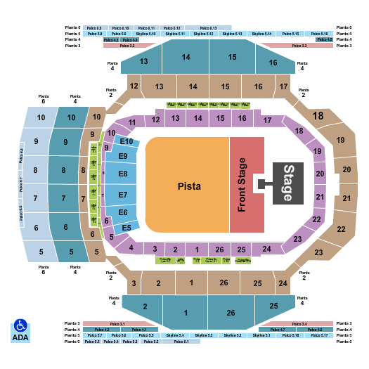 Movistar Arena - Madrid Seating Chart: Pitbull