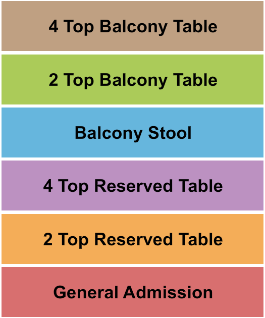 Moxi Theater Seating Chart: GA/Tables 2