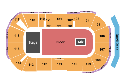 Mullett Arena Seating Chart: Endstage GA
