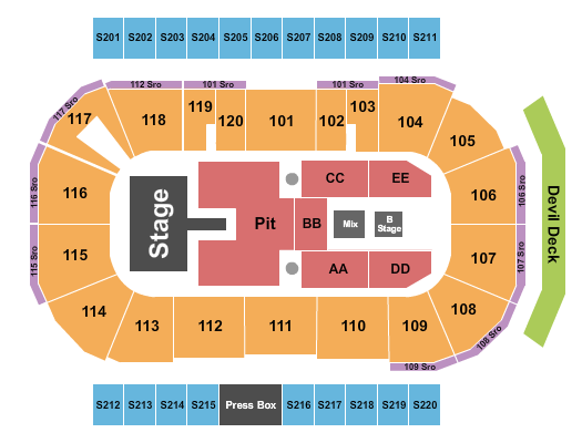 Mullett Arena Seating Chart: Hudson Westbrook