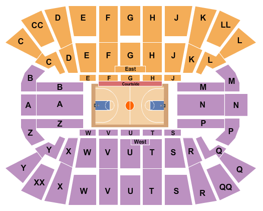 Mullins Center Seating Chart: Basketball - Women