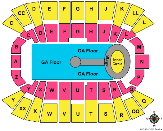 Mullins Center Seating Chart