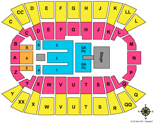 Mullins Center Seating Chart