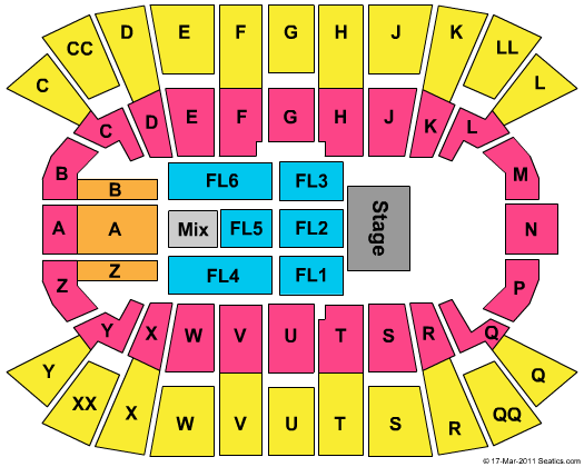 Mullins Center Seating Chart