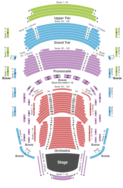 Music Center At Strathmore Seating Chart: End Stage