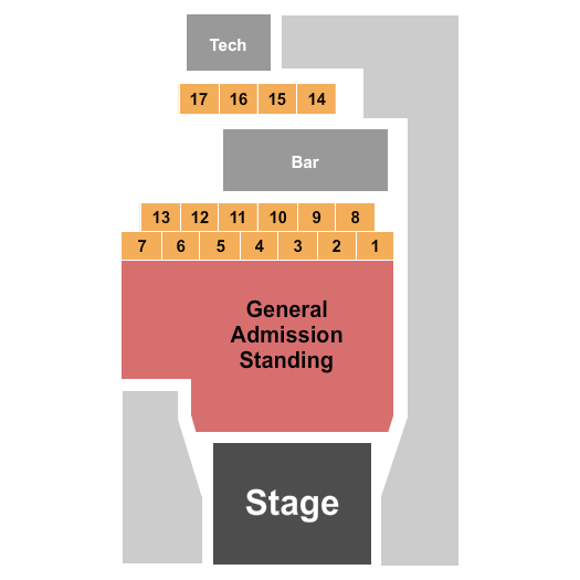 Music Farm - Charleston Seating Chart: GA Standing & Tables
