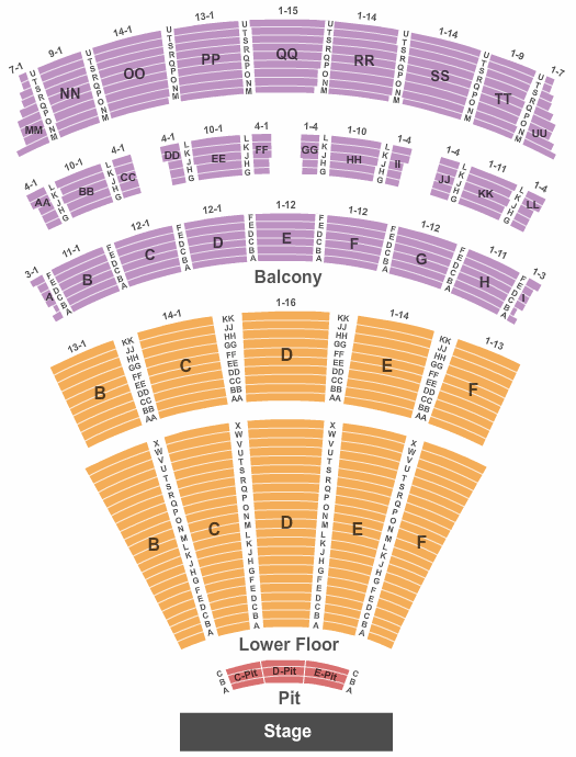Music Hall At Fair Park Seating Chart: Endstage Pit
