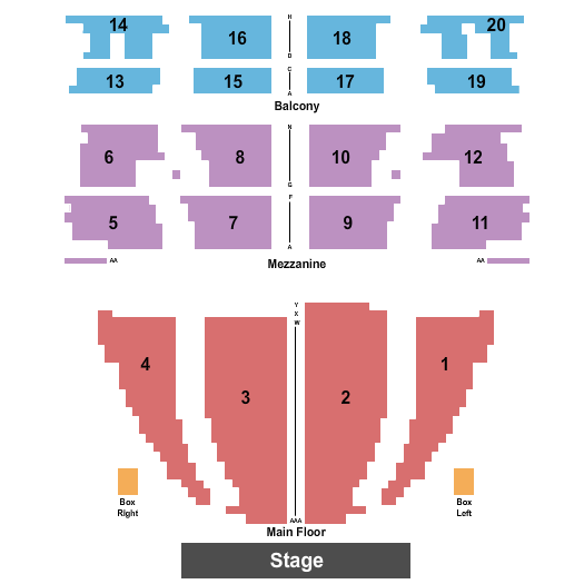 Music Hall Center Seating Chart: Endstage AAA