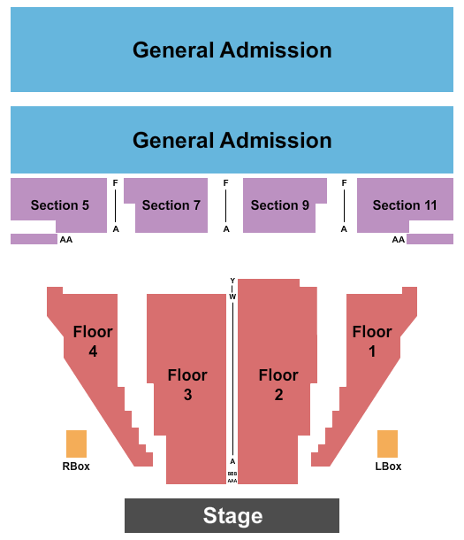 Music Hall Center Seating Chart: Endstage with GA