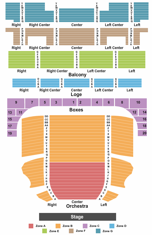 Music Hall Kansas City Seating Chart: End Stage Int Zone