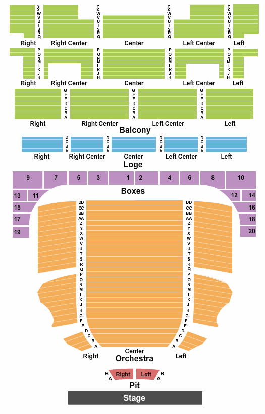 Music Hall Kansas City Seating Chart: End Stage