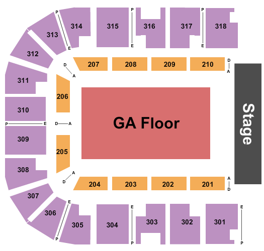 Muskogee Civic Center Seating Chart: Endstage GA