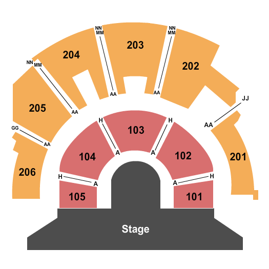 Mystere Theatre At Treasure Island - Las Vegas Seating Chart: End Stage
